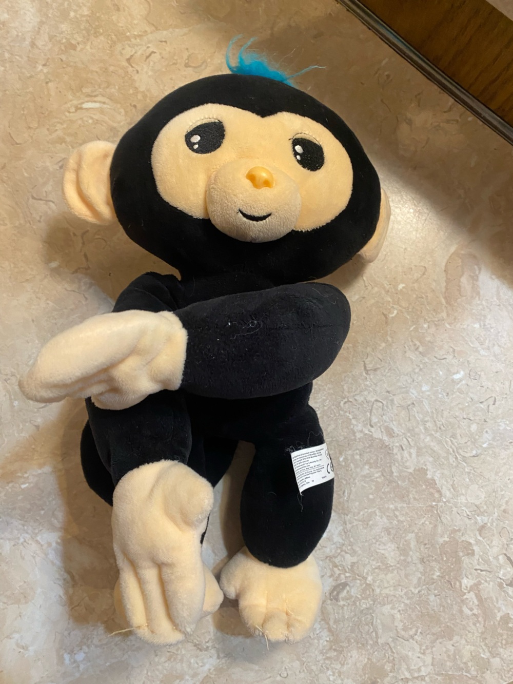 Plush Black and Cream Monkey Stuffed Animal - Soft Cuddly Toy